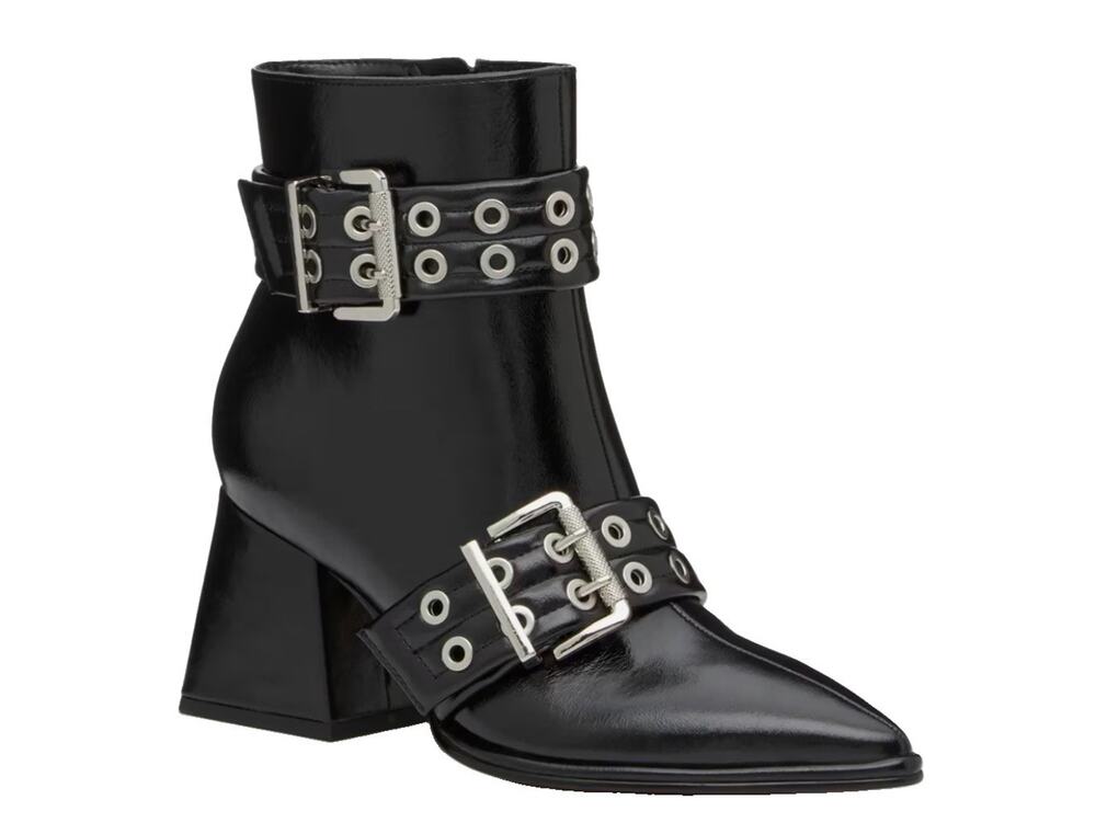 Mix No. 6 Naeve Ankle Booties Black Leather Side Zip Pointed Toe Sz 9.5 NEW